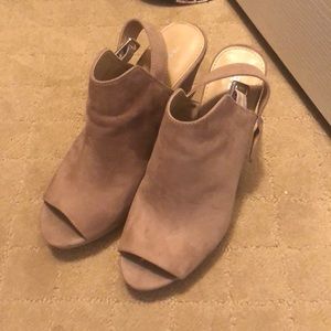 Faux suede heels